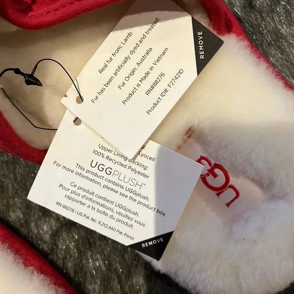 UGG Men's Red fur Scuff  Slipper Sz 8 - Picture 12 of 12
